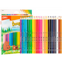 Карандаши цветные Deli "Bingoo", 24 цвета, картон