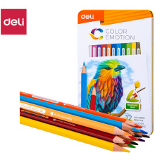 Карандаши цветные Deli "Color Emotion", 12 цветов, в метал. коробке