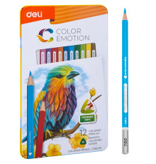 Карандаши цветные Deli "Color Emotion", 12 цветов, в метал. коробке
