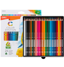 Карандаши цветные Deli "Color Emotion", 24 цвета, картон