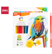 Карандаши цветные Deli "Color Emotion", 24 цвета, картон