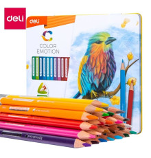 Карандаши цветные Deli "Color Emotion", 24 цвета, в метал. коробке