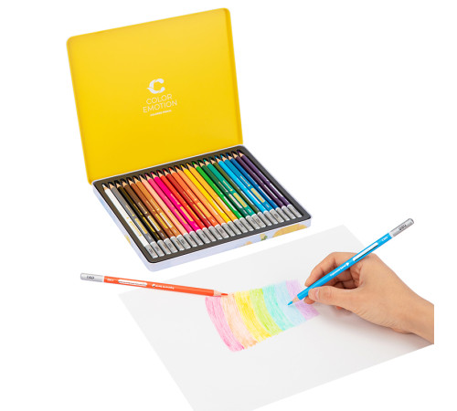 Карандаши цветные Deli "Color Emotion", 24 цвета, в метал. коробке