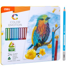 Карандаши цветные Deli "Color Emotion", 24 цвета, в метал. коробке
