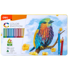 Карандаши цветные Deli "Color Emotion", 36 цветов, в метал. коробке