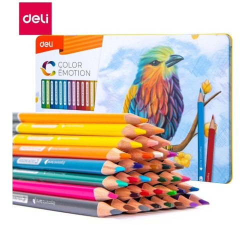 Карандаши цветные Deli "Color Emotion", 36 цветов, в метал. коробке