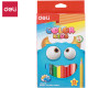 Карандаши цветные Deli "Color Kids", 12 цветов, трехгранные,  картон
