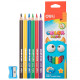 Карандаши цветные Deli "Color Kids", 6 цветов, трехгранные,  картон