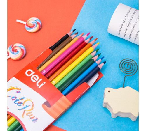 Карандаши цветные Deli  "ColoRun" 12 цветов картон