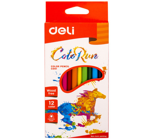 Карандаши цветные Deli  "ColoRun" 12 цветов картон