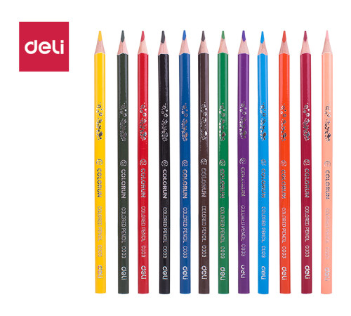 Карандаши цветные Deli "ColoRun", 12 цветов, картон