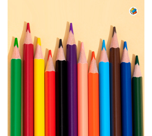 Карандаши цветные Deli "ColoRun", 12 цветов, картон