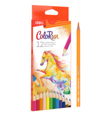 Карандаши цветные Deli "ColoRun", 12 цветов, картон