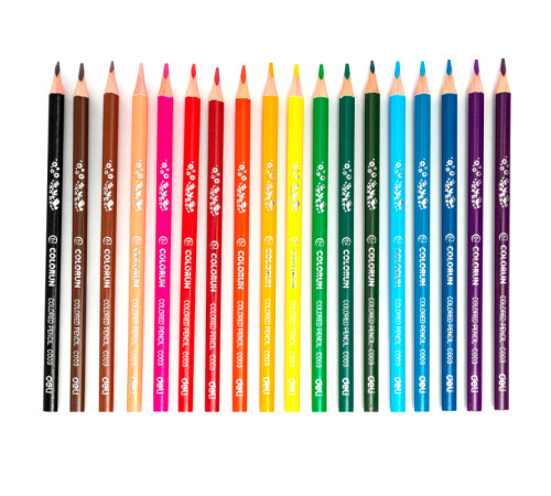 Карандаши цветные Deli "ColoRun", 18 цветов, картон