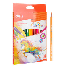Карандаши цветные Deli "ColoRun", 18 цветов, картон