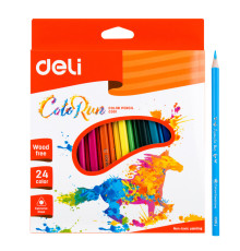 Карандаши цветные Deli  "ColoRun", 24 цвета, картон