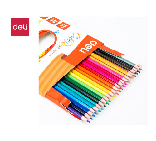 Карандаши цветные Deli  "ColoRun", 24 цвета, картон