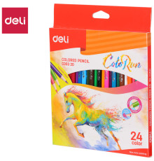 Карандаши цветные Deli "ColoRun", 24 цвета, картон