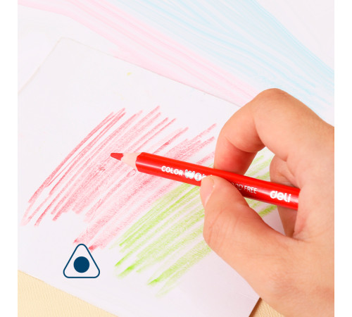 Карандаши цветные Deli  "ColoRun", короткие, 12 цветов, картон