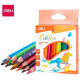 Карандаши цветные Deli  "ColoRun", короткие, 12 цветов, картон