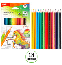 Карандаши цветные Deli "Enovation", 18 цвета, картон