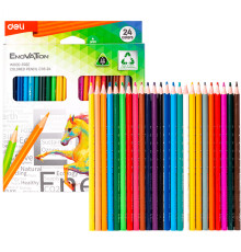 Карандаши цветные Deli "Enovation", 24 цвета, картон