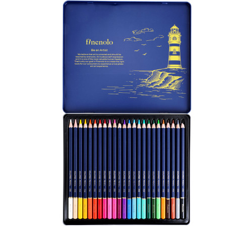 Карандаши цветные Deli "Finenolo", 24 цвета, в метал. коробке
