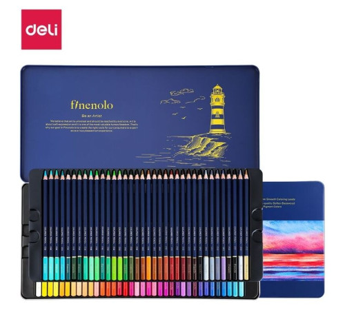 Карандаши цветные Deli "Finenolo", 72 цвета, в метал. коробке