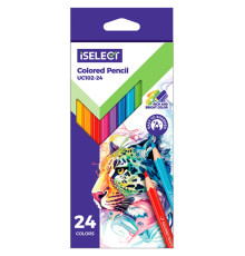 Карандаши цветные Deli "i Select", 24 цвета, дерево, картон