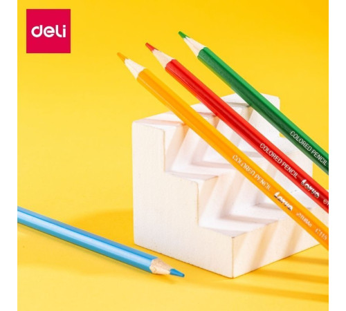 Карандаши цветные Deli "Larva", 12 цветов, картон