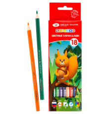 Карандаши цветные ЗХК "Цветик", 18 цветов, шестигранные, 2М-4М, картон