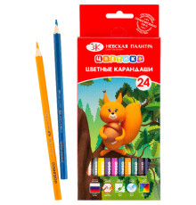 Карандаши цветные ЗХК "Цветик", 24 цвета, шестигранные, 2М-4М, картон