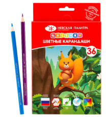 Карандаши цветные ЗХК "Цветик", 36 цветов, шестигранные, 2М-4М, картон