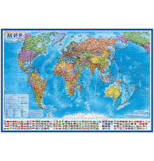 Карта Мира политическая Globen, 1:55 млн., 590х400 мм, интерактивная, капсульная ламинация