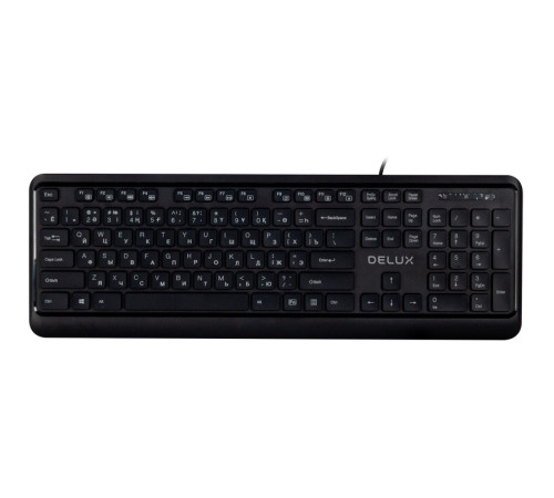 Клавиатура Delux DLK-290UB черная, USB, Англ/Рус/Каз