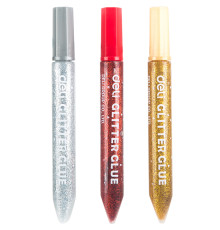 Клей-гель DELI "Explora" с блестками, 3 шт по 12 мл, в блистере