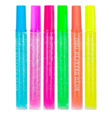 Клей-гель DELI "Explora" с блестками, 6 шт по 12 мл, в блистере