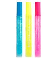 Клей-гель DELI с блестками, 3 шт по 12 мл, в блистере