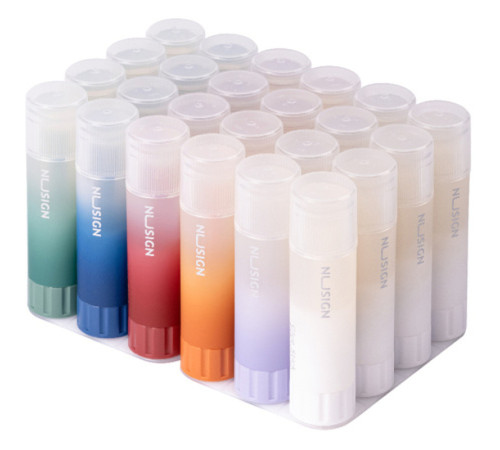 Клей-карандаш NUSIGN 21 грамм, прозрачный, корпус ассорти
