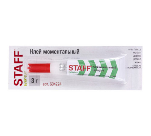 Клей секундный STAFF, 3 гр (супер-клей)