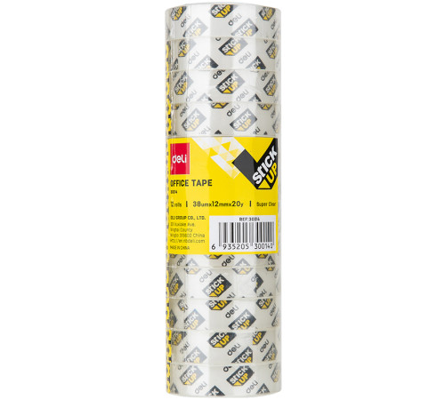 Клейкая лента DELI 12 мм х 20 м, прозрачная