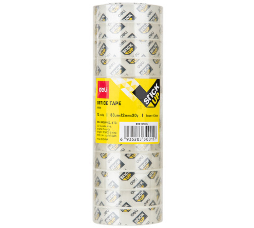 Клейкая лента DELI 12 мм х 30 м, прозрачная