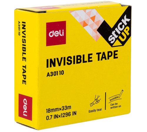 Клейкая лента DELI 18 мм х 33 м, невидимая