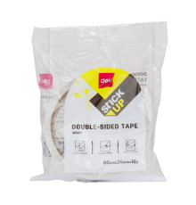 Клейкая лента двусторонняя DELI 24 мм х 10 м (полипропиленовая основа)