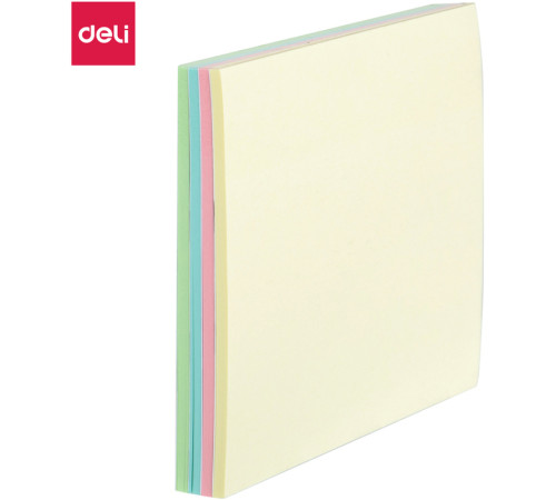 Клейкие листики DELI 76 х 76 мм, 4 цвета, 100 листов