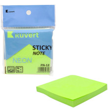 Клейкие листики KUVERT  "Sticky" 76 х 76 мм, неон-зеленый, 100 листов