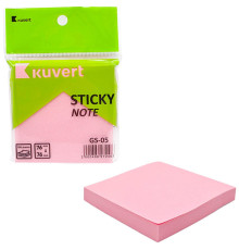 Клейкие листики KUVERT "Sticky" 76 х 76 мм, розовые, 100 листов