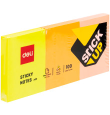 Клейкие листки DELI 51 х 38 мм  3 блока х 100 л  ассорти, 100 листов