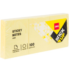 Клейкие листки DELI "Stick Up", 38 х 51 мм, желтые, 100 листов