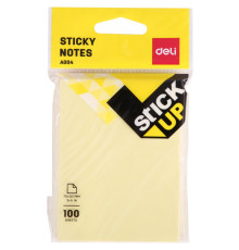 Клейкие листки DELI "Stick Up", 76 х101 мм,  желтые, 100 листов